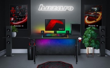БОЛЬШОЙ игровой компьютерный стол Huzaro Hero 2.8, черный, 60 x 140 см