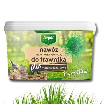 Nawóz Do TRAWY Zadbany Trawnik PLUS Mączka Bazaltowa Target Naturalny 8 kg
