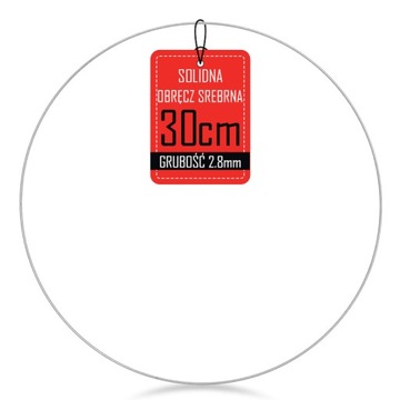 Obręcz metalowa SREBRNA podkład wianek stroik 30cm