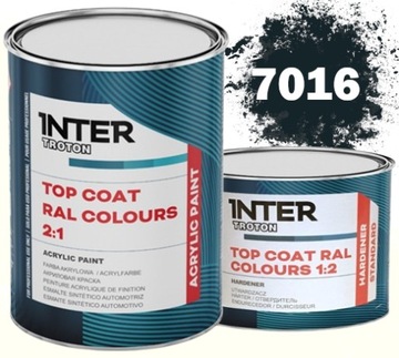 TROTON FARBA AKRYLOWA RAL 7016 ANTRACYTOWY CIEMNOSZARY 1L + UTWARDZACZ 0,5L