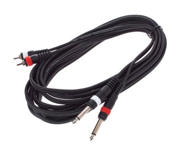 Kabel przewód sygnałowy Jack 6,3 mm - RCA 5 m