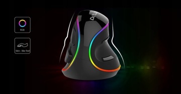 Эргономичная вертикальная мышь RGB, 6 кнопок, 4000 точек на дюйм
