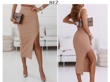 ПРИЛАГАЮЩАЯ ЮБКА-КАРАНДАШ, ПОЛОСКИ, ЦВЕТА С ВЫРЕЗАМИ