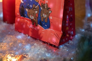 РОЖДЕСТВЕНСКИЕ подарочные блок-пакеты, по 10 штук в ПОДАРОК, бумажные пакеты