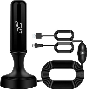 MOCNA ANTENA AKTYWNA POKOJOWA DVBT2 TV FHD 4K MUX-8 LTE WZMACNIACZ MAGNES