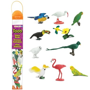 Набор фигурок в тубусе TooB Safari Ltd. - Экзотические птицы 11 шт.
