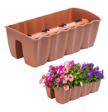 Donica Balkonowa na Poręcz Barierkę Terakota 58cm