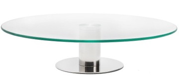 PATERA 30 cm na TORT CIASTO SZKŁO STAL Obrotowa