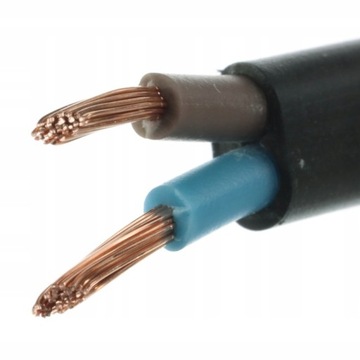 KABEL PRZEWÓD ELEKTRYCZNY OMYp 2x1 300V 1 m LINKA CZARNY MIESZKANIOWY 1M