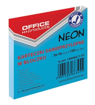 BLOCZEK SAMOPRZYLEPNY, KARTECZKI NOTES 76X76MMx100