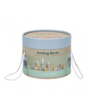 LITTLE DUTCH ZESTAW KLOCKÓW drewnianych Błękit 2+