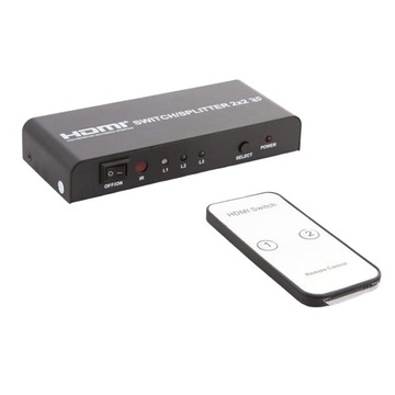 Переключатель HDMI 2x2 Разветвитель 3D-видео 1080p 2 монитора 2 компьютера