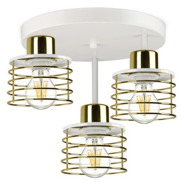 Lampa Plafon Żyrandol GLAMOUR Złoty Chrom Miedź