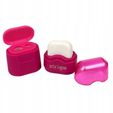 ДВОЙНАЯ ТОЧИЛКА С ЛАСТИКОМ STRIGO PINK