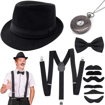 STRÓJ WŁOSKA MAFIA KOSTIUM GANGSTERA BOSSA RETRO LATA 20. BAL PANAMA GATSBY