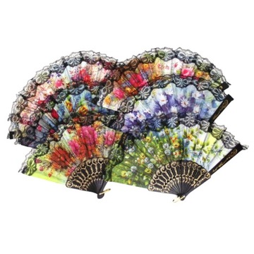 ИСПАНСКИЙ ВЕЕР С КРУЖЕВОМ, СЛОЖЕННЫЙ ДЛЯ ЖАРКОГО ЛЕТА, ДЕКОРАТИВНЫЕ ЦВЕТЫ