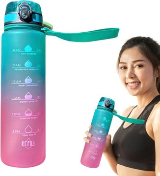 МОТИВАЦИОННАЯ БУТЫЛКА ДЛЯ ВОДЫ СПОРТИВНАЯ БУТЫЛКА С МЕРКОЙ ДЛЯ ФИТНЕС-ЗАЛОВ 1Л