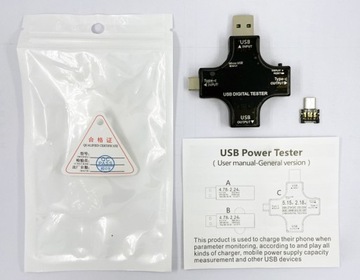 USB-метр тестер вольтметр USB-C 30В 5.1А 150Вт.