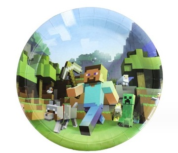 БОЛЬШОЙ НАБОР XXXL ШАРЫ MINECRAFT НА ДЕНЬ РОЖДЕНИЯ СТОЛОВЫЕ ТАРЕЛКИ СТОЛОВЫЕ ПРИБОРЫ ТРУБА