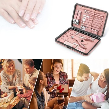 PROFESJONALNY ZESTAW DO MANICURE PEDICURE|PIELĘGNACJA PAZNOKCI|18 NARZĘDZI