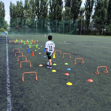 18в1 Набор для ТРЕНИРОВКИ КООРДИНАЦИИ 12 конусов 32 см с отверстиями + 6 шестов 1 м