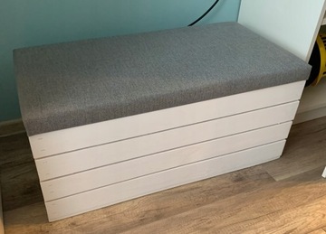 Пуф, Ящик для игрушек, Сиденье, Деревянный ящик, 80 см, Открывающийся ящик