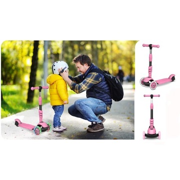 БАЛАНСНЫЙ СКУТЕР, ТРЕХКОЛЕСНЫЙ СВЕТОДИОД, РОЗОВЫЙ