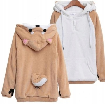 BLUZA DAMSKA SWETER KANGUREK PIESEŁ SHIBA,L