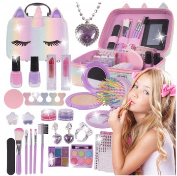 DUŻY ZESTAW KOSMETYKÓW DO MAKIJAŻU PAZNOKCI MAKE UP DLA DZIECI KUFEREK XXL