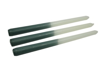 ŚWIECA STOŁOWA BIAŁO SZARA 25CM 3SZT.