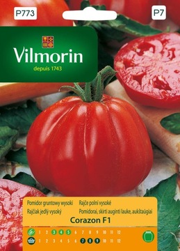 Nasiona pomidora VILMORIN odmiana śr. wczesna Corazon BAWOLE SERCE F1 0,1g