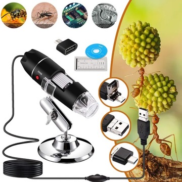 CYFROWY MIKROSKOP USB, POWIĘKSZENIE 40X DO 1000X ENDOSKOP, RĘCZNY MINI LUPA