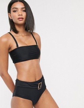 Vero Moda Czarna góra bikini z kwadratowy dekot XS