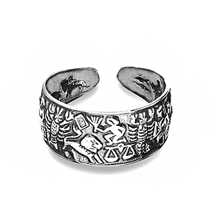 OBRĄCZKA ZNAKI ZODIAKU SREBRO925 17 jak RYTOSZTUKA