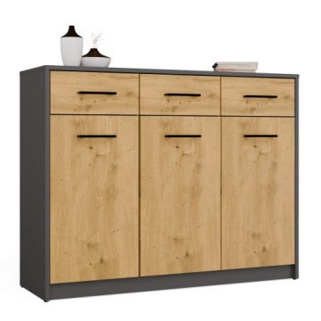 Комод SIMPLO 3D3S шафка дуб антрацит артизан 109x35x85