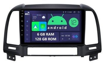 RADIO 2DIN NAWIGACJA ANDROID HYUNDAI SANTA FE 2 II 6/128 GB DSP CARPLAY LTE