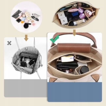 Фетровый органайзер для женской сумки, вместительный, для Longchamp