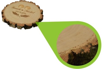 Деревянная шкатулка для обручальных колец - диск из дерева.