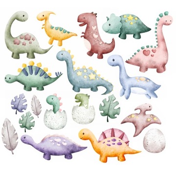 DINOZAURY Naklejki na ścianę 100x56 cm SDB14S