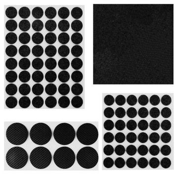 93x PODKŁADKI FILCOWE POD KRZESŁA MEBLE GRUBE OKRĄGŁE SAMOPRZYLEPNE CZARNE