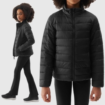 4F KURTKA DZIEWCZĘCA PIKOWANA PUCHOWA PRZEJŚCIOWA WIOSENNA JESIENNA SS24