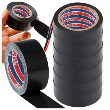 ИЗОЛЕНТА 6м прочная гибкая водонепроницаемая ПВХ черная для кабелей x6