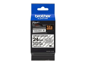 Brother TZES151 TZE-S151 24mm czarny na przeźroczystym