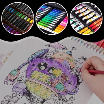 ZESTAW DO MALOWANIA DLA DZIECI Dziewczynek Artystyczny Plastyczny WALIZKA