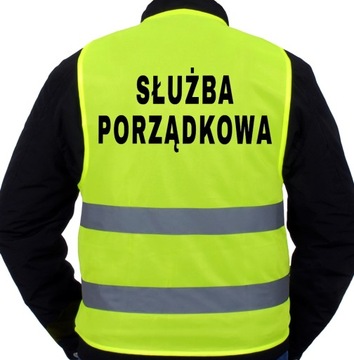 KAMIZELKA ODBLASKOWA OSTRZEGAWCZA SŁUŻBA PORZĄDKOWA