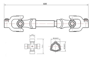 ВАЛ ВАЛ 60 см ТРУБКА РЕЛЕ СИЛОВОГО ВОМ