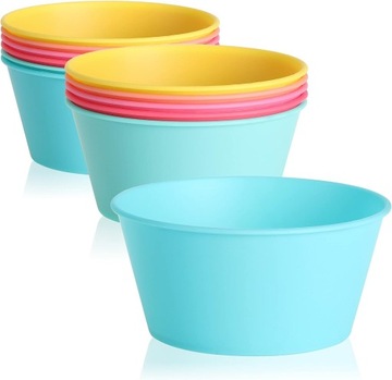6 МНОГОРАЗОВЫХ ПЛАСТИКОВЫХ ЧАШ ДЛЯ ПИКНИКА, 400 мл, разноцветные для детей