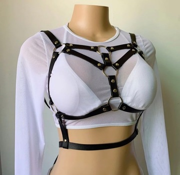 Аксессуар для нижнего белья Harness Choker с кожаными ремешками.