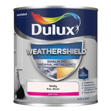 Dulux Weathershield emalia biały RAL9010 0.7L