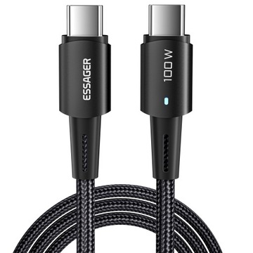KABEL USB-C ESSAGER PD 100W QC4 do MACBOOK XIAOMI